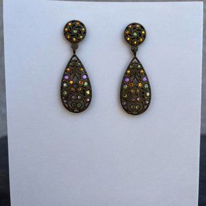 Rainbow crystal lattice earrings